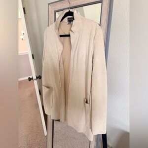 Premise Faux Leather trench with pockets open front